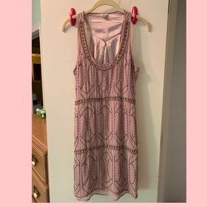FOSSIL | MAUVE PINK DRESS WITH GOLD BEADING